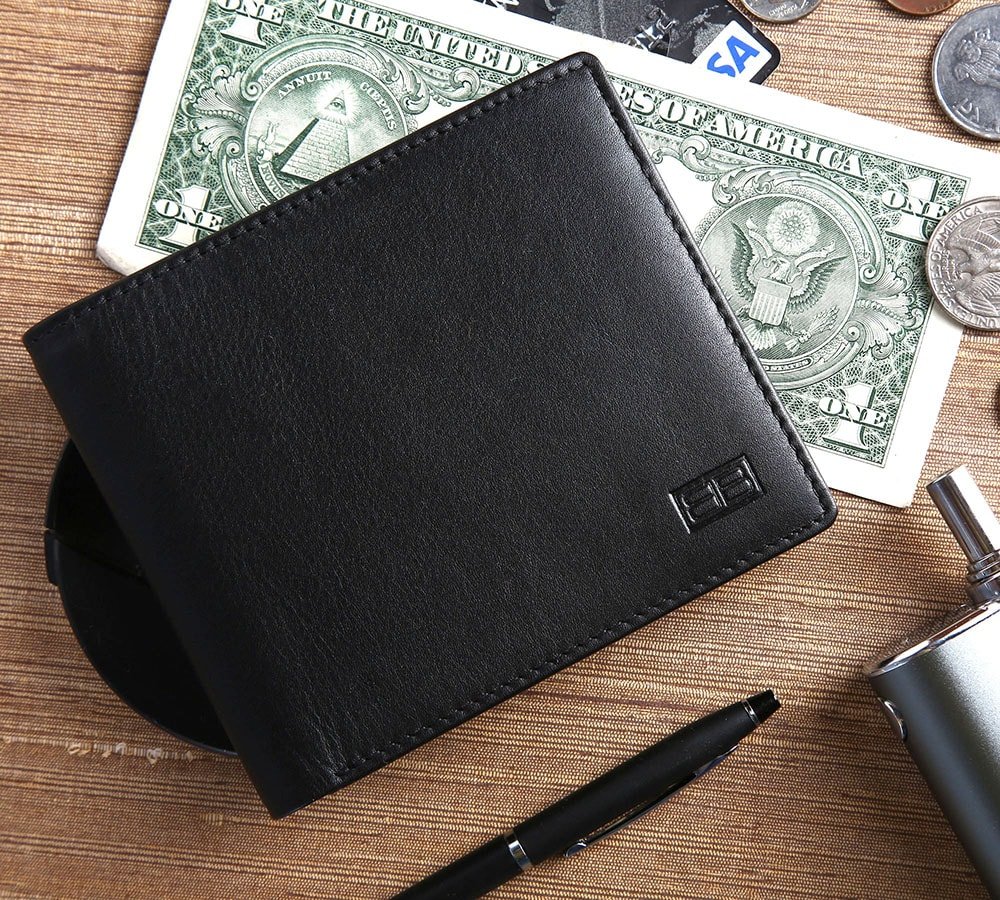 Genuine Leather Wallet for Men with Coin Pocket – Soft Real Leather Bifold Wallet, RFID Safe, Stylish & Durable Mens Purse for Daily Use - EG-MLW-786