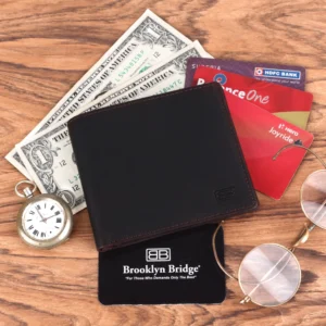 Genuine Leather Wallet for Men with Coin Pocket – Oil Pull Up Brown RFID Safe Bifold Wallet - EG-MLW-786-CW-FG-OPL-YS-BROWN 1