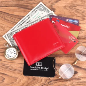 Genuine Nappa Leather Wallet for Men with Coin Pocket & RFID - EG-MLW-786-CW-FG-NL-YS-RED 1