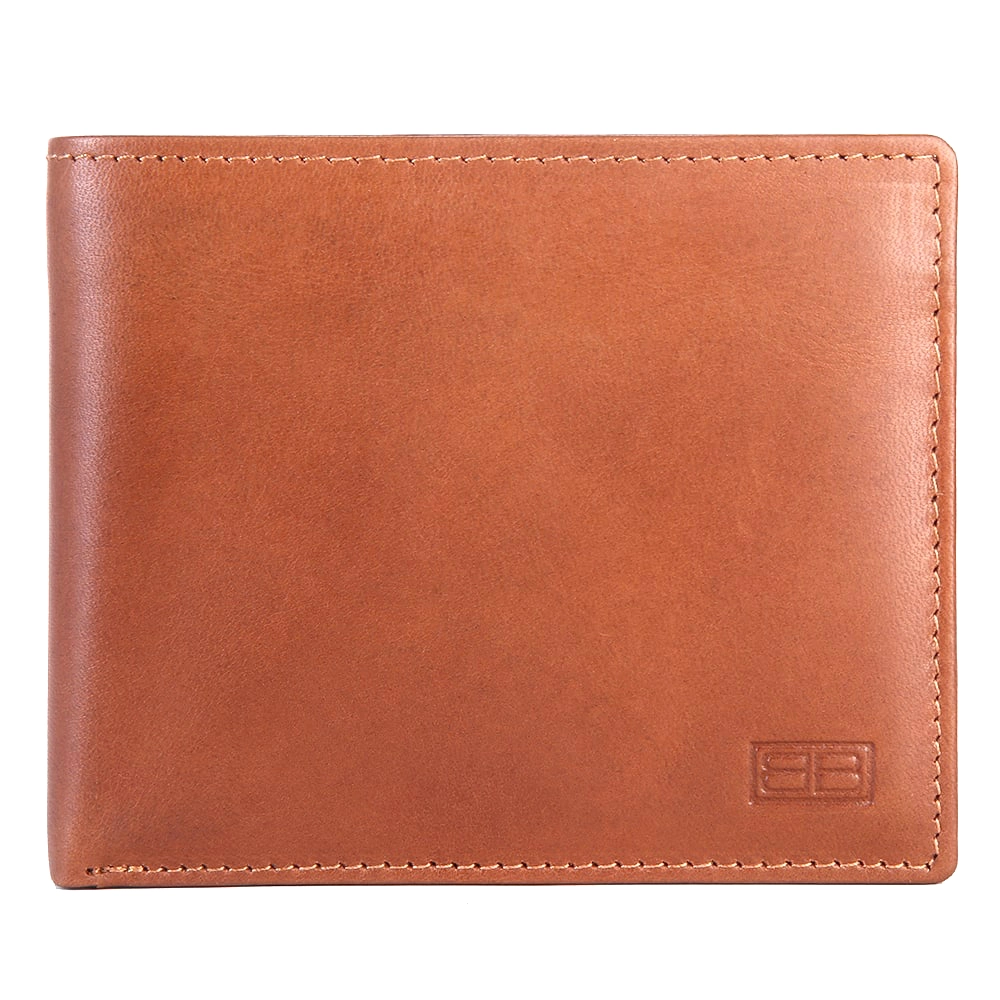 Vegetable Tanned Genuine Leather Wallet for Men – RFID Safe Bifold Wallet with Coin Pocket - EG-MLW-788-CW-FG-VT-YS-BROWN 1