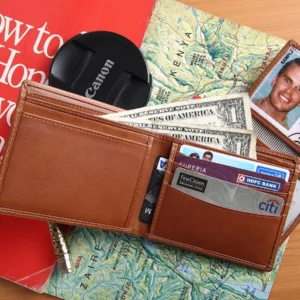 Vegetable Tanned Genuine Leather Wallet for Men – RFID Safe Bifold Wallet with Coin Pocket - EG-MLW-788-CW-FG-VT-YS-BLACK 1