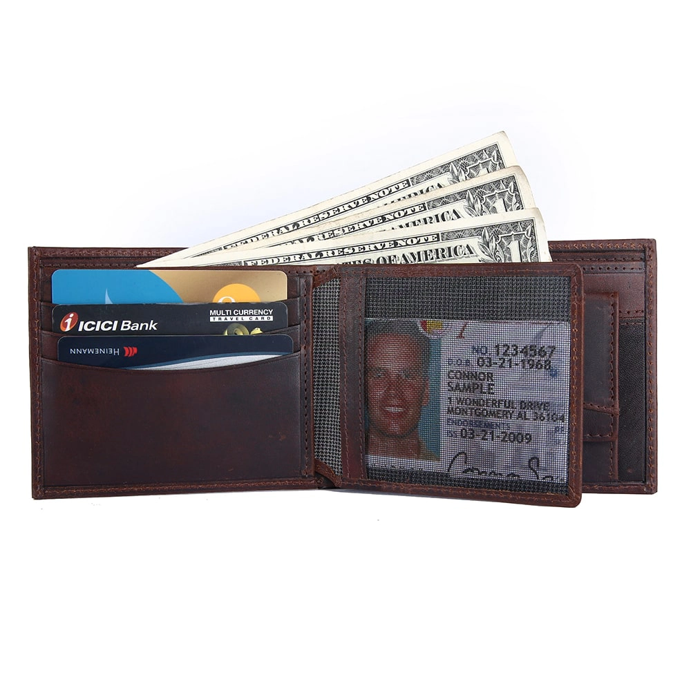 RFID Protected Genuine Leather Wallet for Men – Slim Bifold with Coin Pocket & Card Holder - Image 3