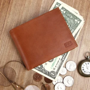 Genuine leather Slim Bifold Wallet Men | RFID, Coin Pocket & ID Window