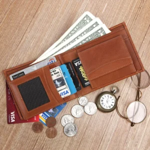 RFID Protected Genuine Leather Wallet for Men | Slim Bifold Card Holder Wallet