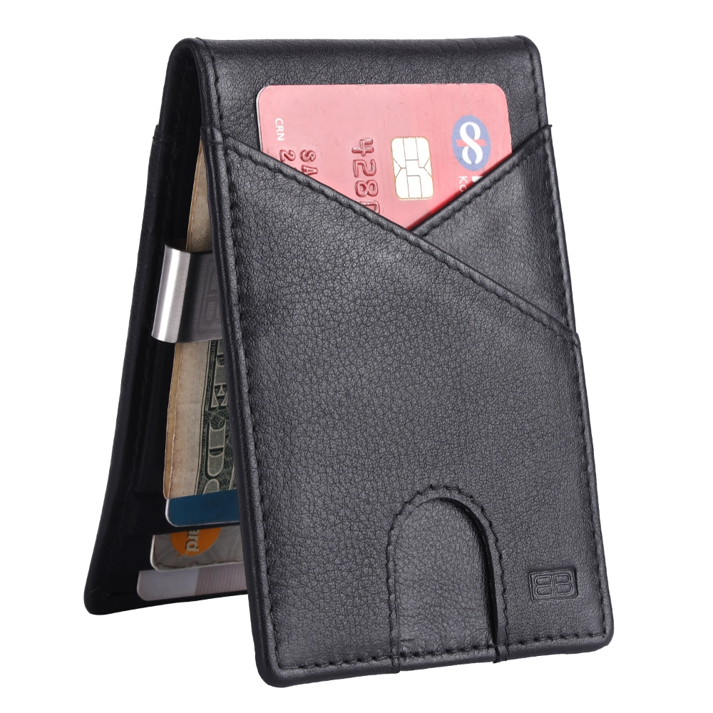 Slim RFID Protected Wallet with Money Clip and ID Window - Image 5