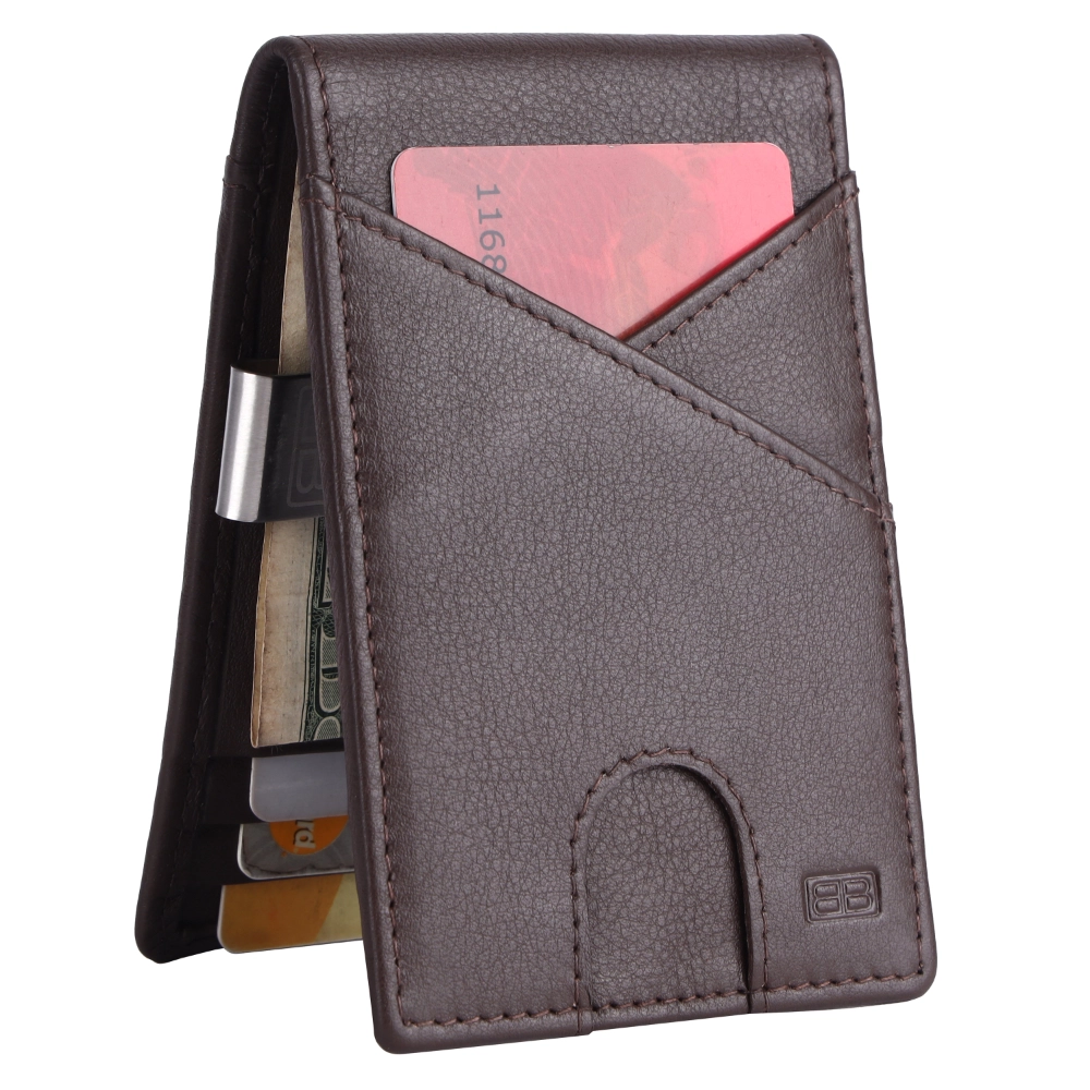 Slim RFID Protected Wallet with Money Clip and ID Window - Image 2
