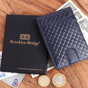 Slim RFID Money Clip Wallet | Leather Card Holder for Men