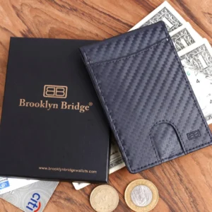 RFID Blocking Front Pocket Wallet with Cash Strap Holder