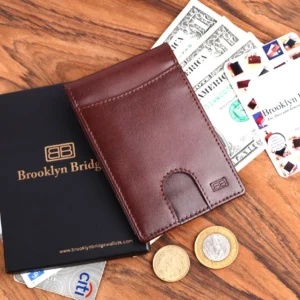 RFID Protected Leather Money Clip Wallet for Men | Slim