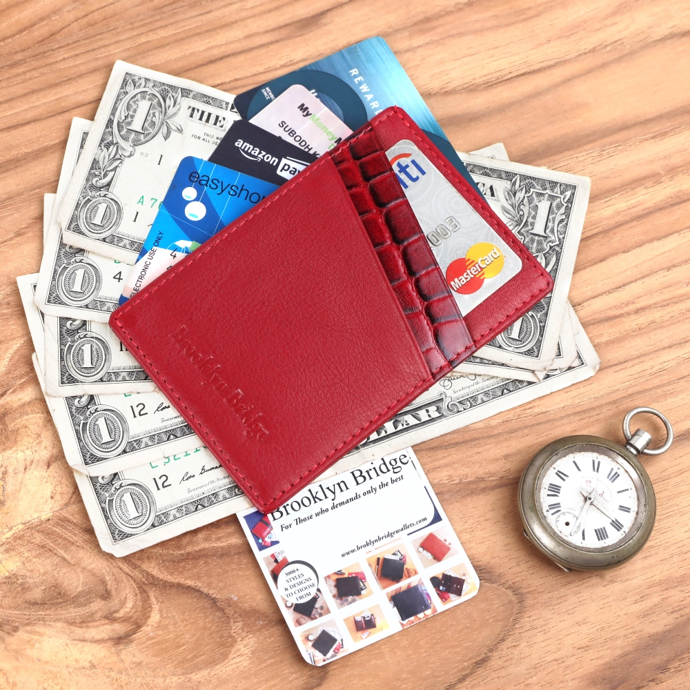RFID Protected Leather Card Holder Wallet for Men & Women