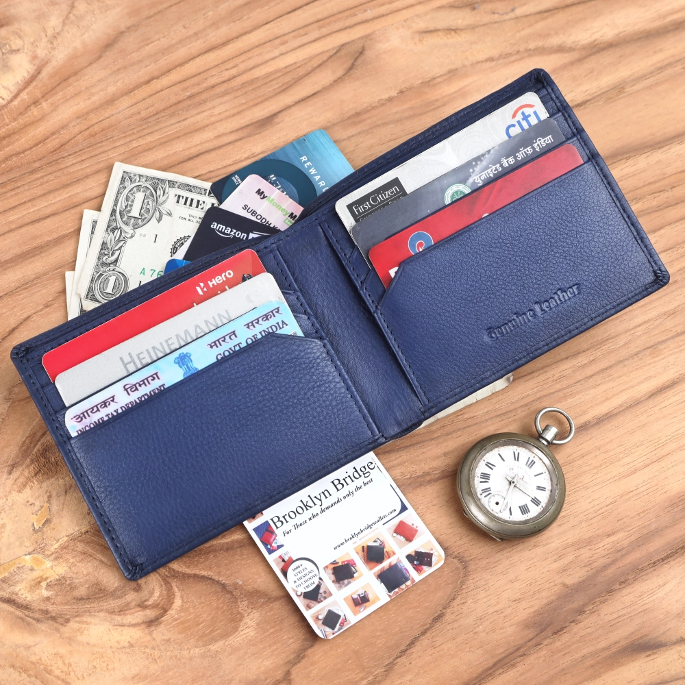 RFID Protected Genuine Leather Wallet for Men Bifold Slim