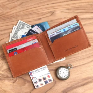 RFID Protected Leather Wallet for Men | Slim Bifold Wallet