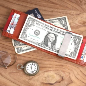 Leather RFID Protected Money Clip Wallet | Front Pocket