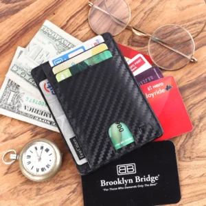 Slim RFID Protected Leather Card Holder Wallet for Cards