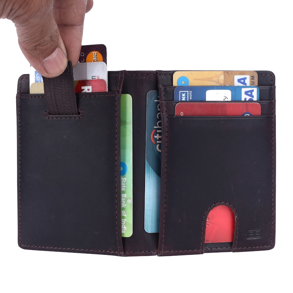 RFID Protected Pull Strap Wallet for Cards & Cash - Image 4