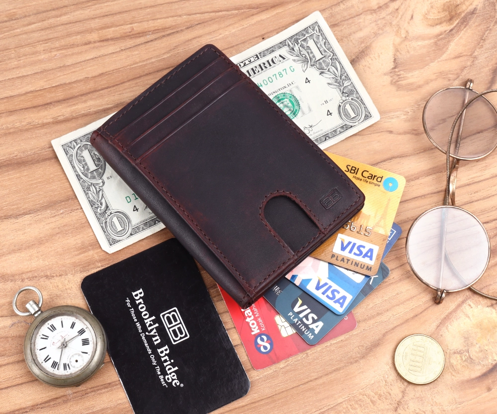 RFID Protected Pull Strap Wallet for Cards & Cash - Image 7