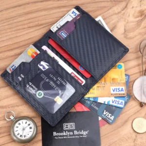 RFID Protected Pull Strap Leather Card Holder Wallet