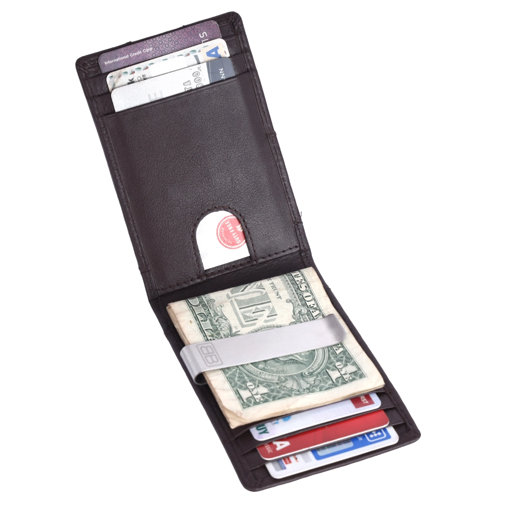 Slim RFID Protected Wallet with Money Clip and ID Window - Image 3