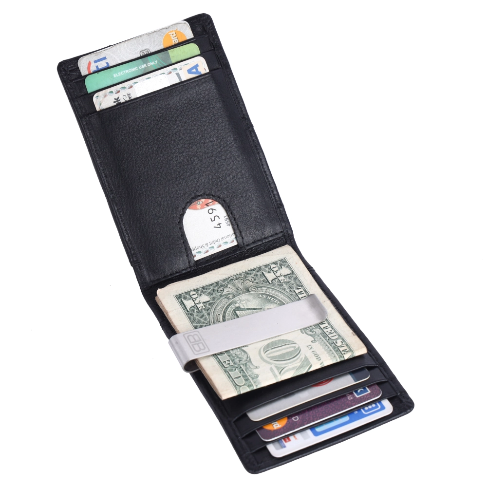 Slim RFID Protected Wallet with Money Clip and ID Window - Image 6