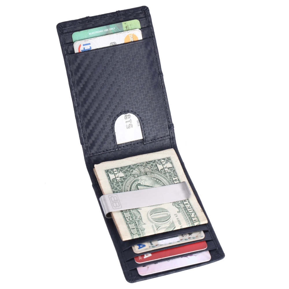 Slim RFID Blocking Money Clip Wallet for Men with ID Slot - Image 3