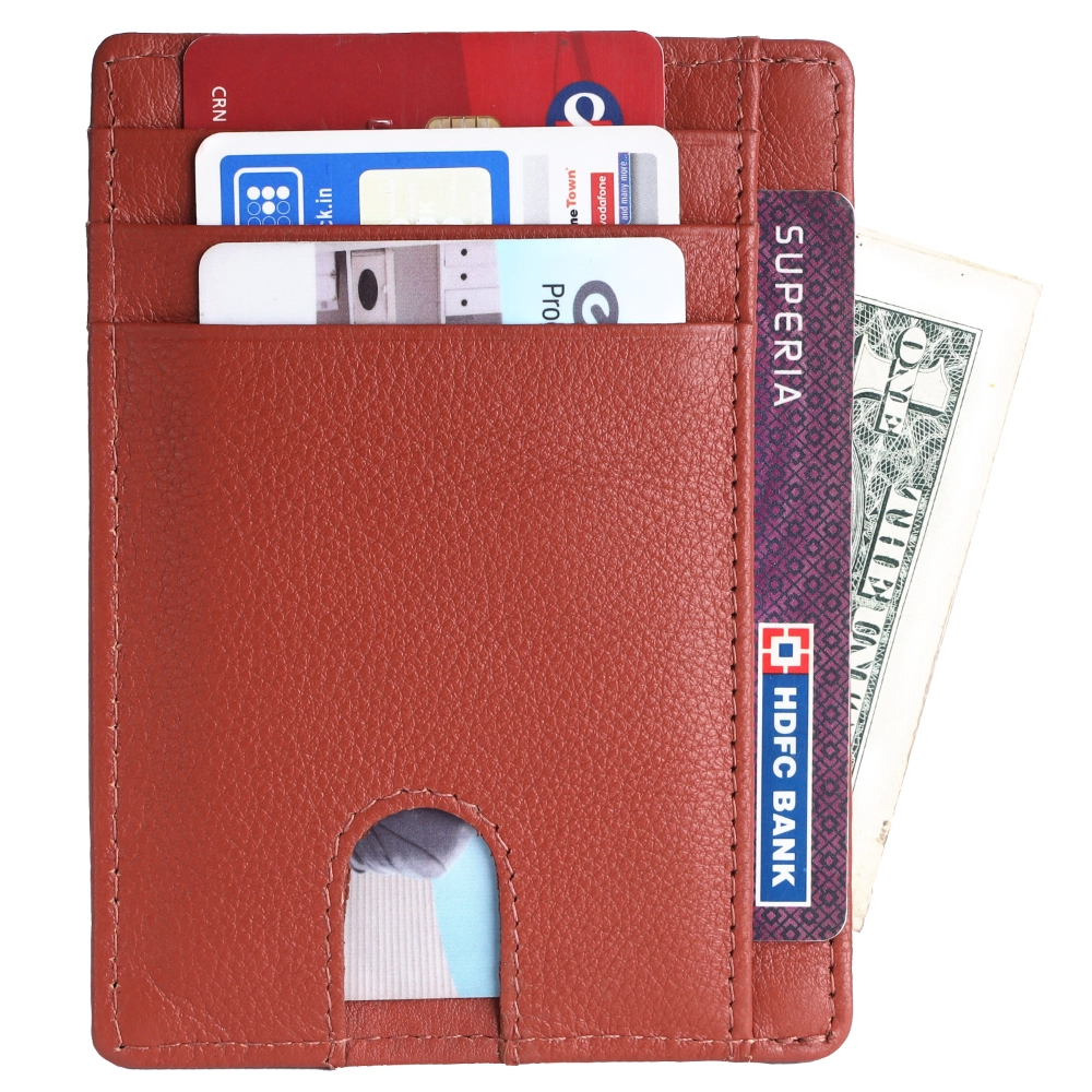 RFID Protected Leather Card Holder Wallet for Secure Cards - Image 6