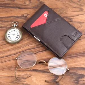 Slim RFID Protected Wallet with Money Clip and ID Window