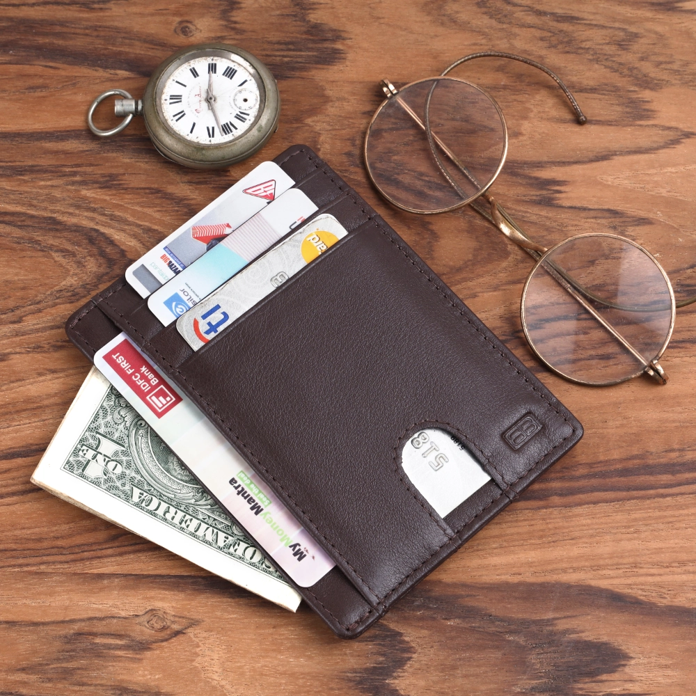 RFID Protected Leather Card Holder Wallet for Secure Cards - Image 7