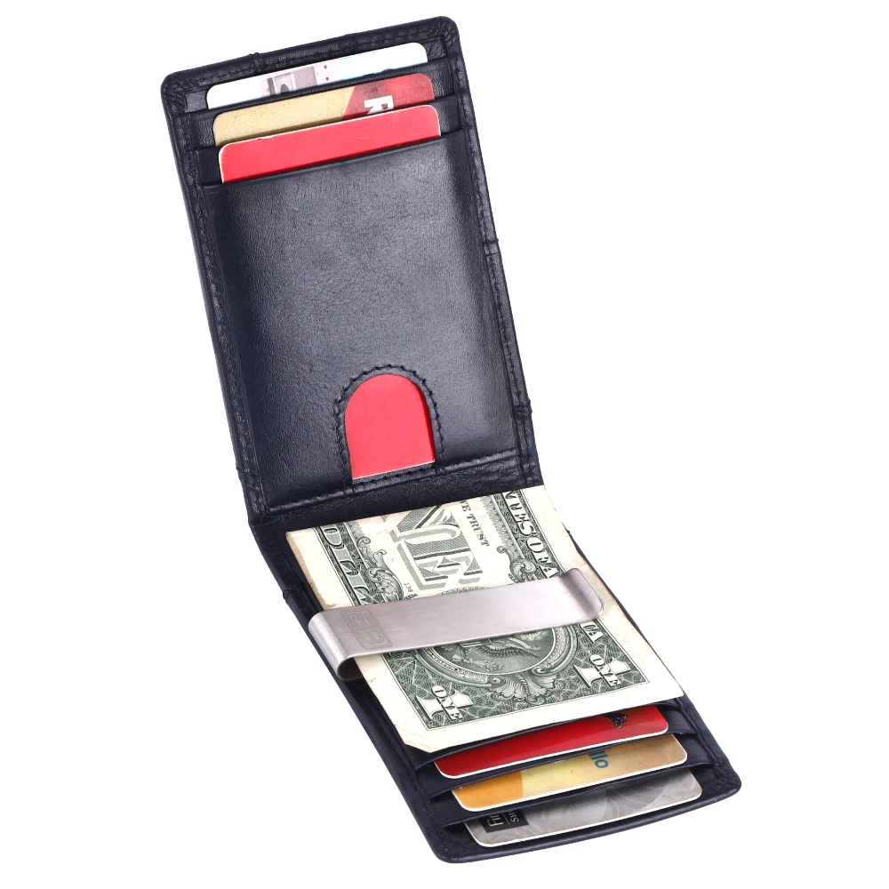 RFID Protected Bifold Money Clip Wallet with Card Slots - Image 2