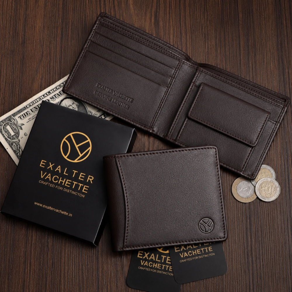 Genuine Leather RFID Safe Wallet for Men with Coin Pouch - Image 5