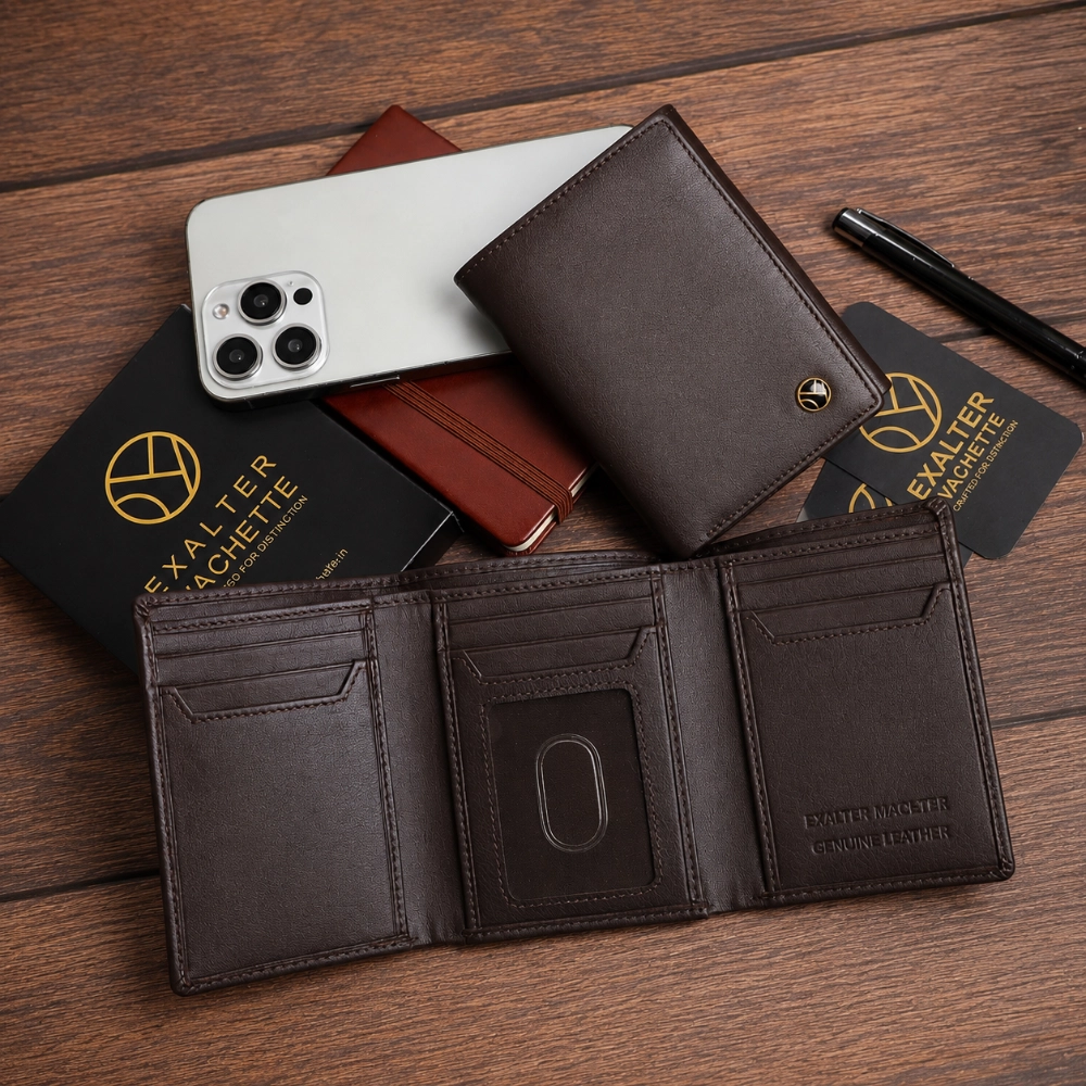 Secure RFID Protected Men's Trifold Wallet with Cash Slot - Image 8