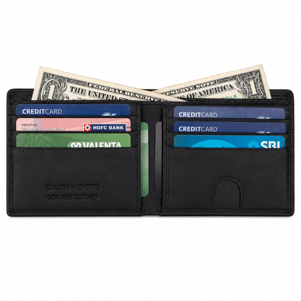 Slim RFID Protected Bifold Wallet with ID Window for Men - Image 10