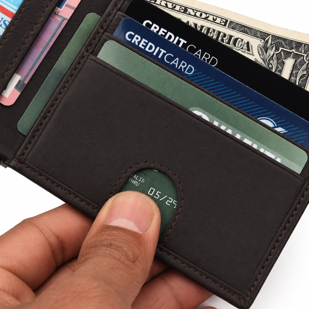 Slim RFID Protected Bifold Wallet with ID Window for Men - Image 5