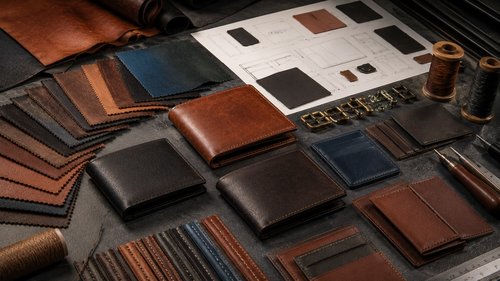 Private label leather wallet manufacturing and logo customization in India
