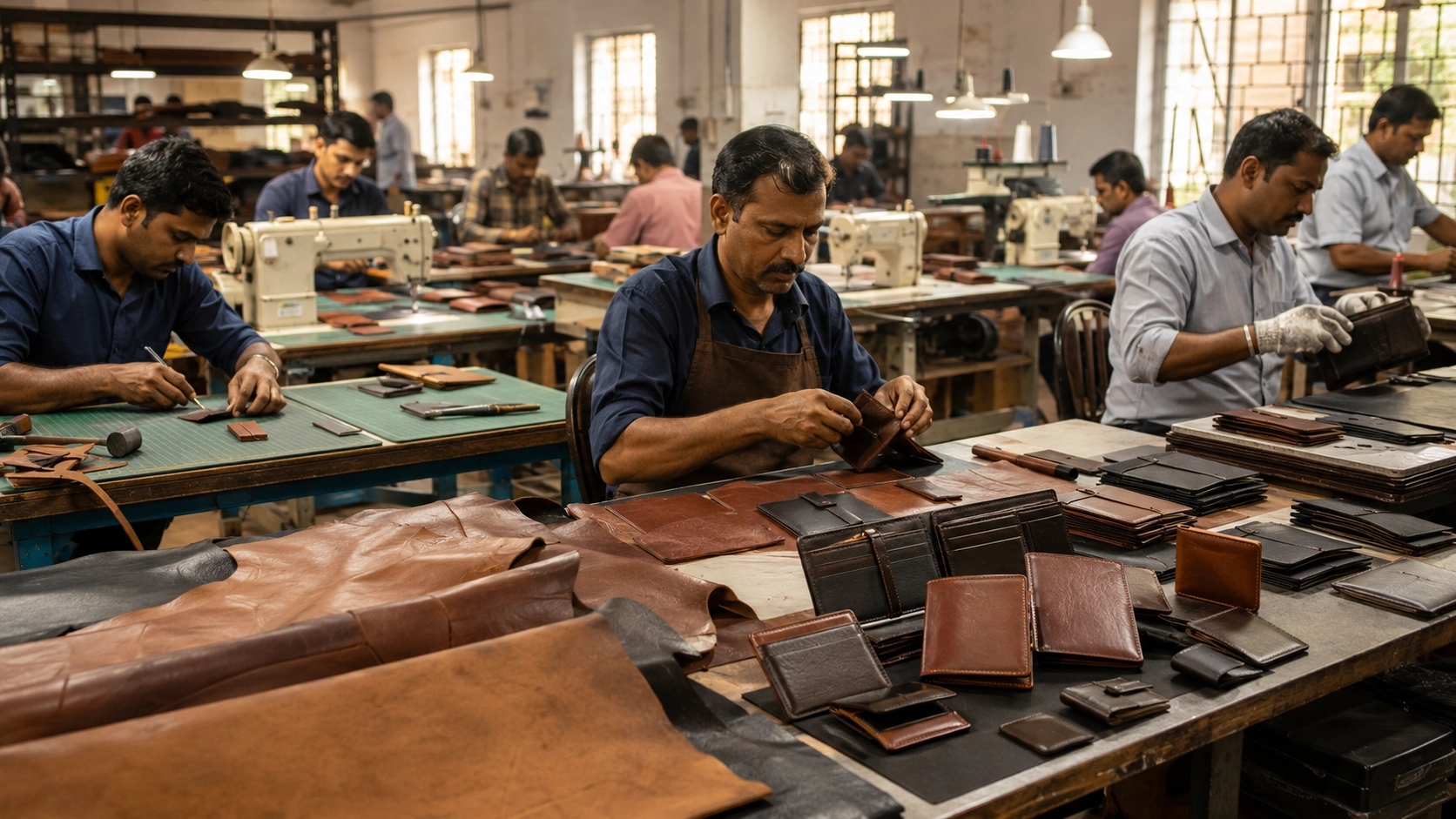 Premium private label leather wallets manufactured in India for global brands