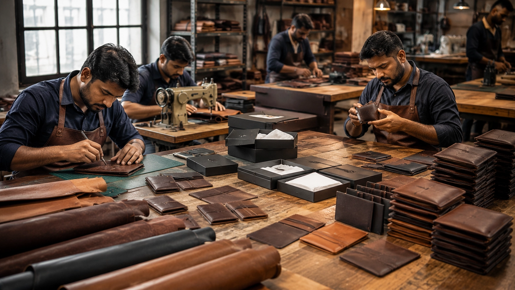 Private label leather wallet manufacturing and logo customization in India Private label leather wallet manufacturing and logo customization in India