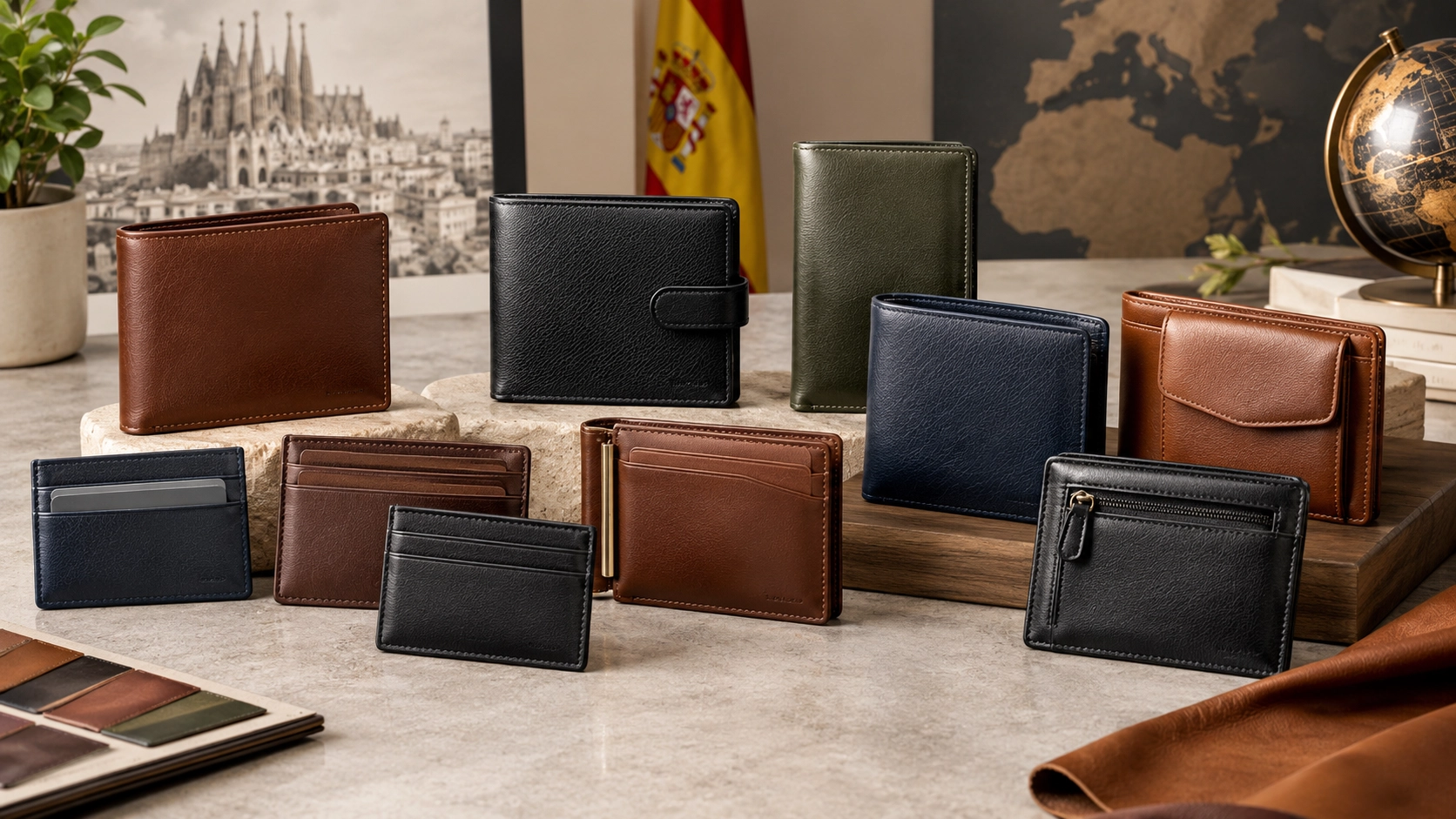 Premium Indian leather wallets prepared for Spanish retail buyers
