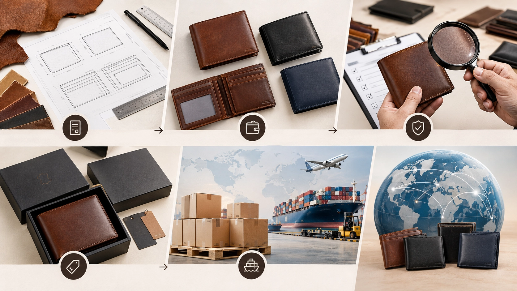 Leather wallet sourcing process from product specification to export shipment Leather wallet sourcing process from product specification to export shipment