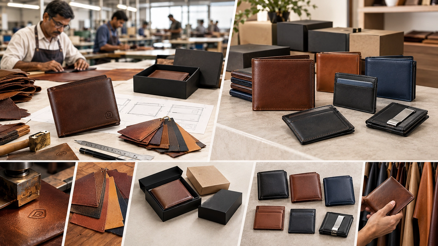 Private label and branded wholesale leather wallet manufacturing for USA buyers Private label and branded wholesale leather wallet manufacturing for USA buyers