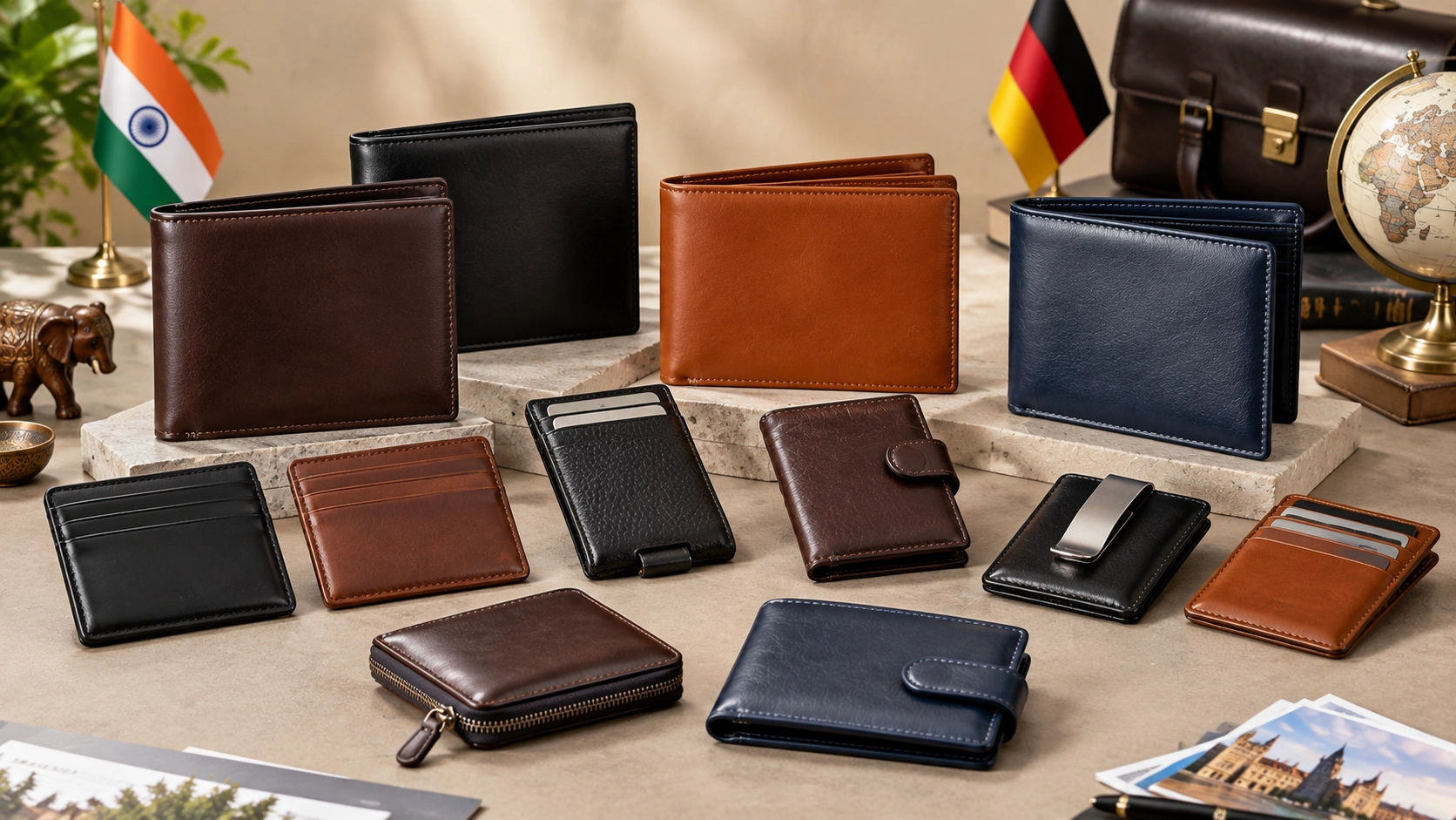 Premium leather wallet collection for German buyers